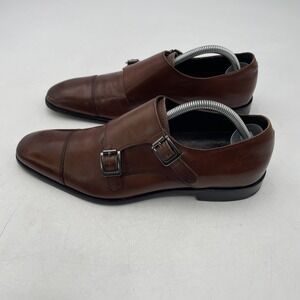 Calibrate Brown Leather Double Buckle Dress Shoes Mens Size 8M